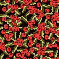 Seamless pattern background with ilex. Illustration of New year. Christmas vector