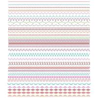 A set of sewing machine lines. Stitch patterns. vector