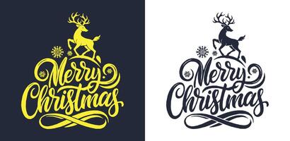 Merry Christmas typography tshirt design vector
