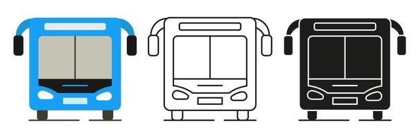 Illustration of public transport. Bus in different styles. Public transport. Bus. vector