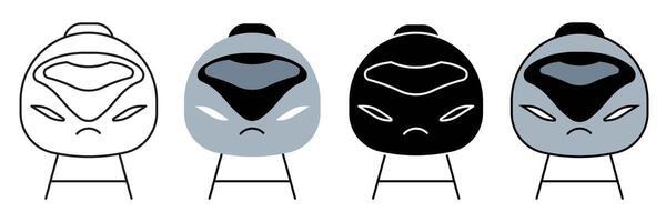 Train in different styles. Public transport. Train. Illustration of public transport. vector