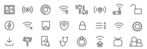 Set of Wi-Fi router icons. Collection of symbols in trendy flat and isolated style. vector