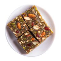 Flavorful Khajur Barfi with Pista and Anjeer Isolated on Transparent Background Perfect for Product Branding and Decorative Displays. png