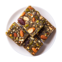 Nutritious Khajoor Dry Fruits Burfi Made of Dates, Cashews, and More Isolated on Transparent Background Ideal for Marketing Campaigns. png