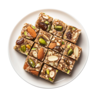 Rich and Flavorful Khajur Barfi Loaded with Nuts Isolated on Transparent Background Ideal for Decorative Displays and Social Media Posts. png