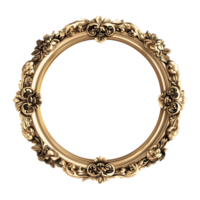Luxuryg old frame with a pattern of flowers Golden Photo Frame Isolated on Transparent Background Great for Social Media Graphics, Product Promotions, and Sophisticated Displays. png