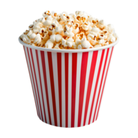 Popcorn in Carnival-Style Bucket Isolated on Transparent Background Ideal for Fun Product Campaigns and Decorative Uses. png