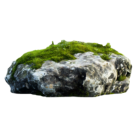 Textured Moss and Grass Rock Isolated on Transparent Background Great for Social Media Posts, Product Banners, and Marketing Graphics. png