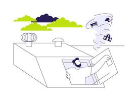 Tornado shelter abstract concept illustration. vector