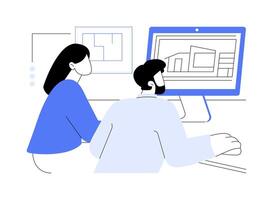 Architecture software isolated cartoon illustrations. vector