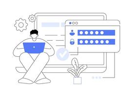 Log in isolated cartoon illustrations. vector