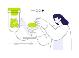 Growing meat in a lab abstract concept illustration. vector