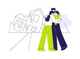 Damage from hurricane abstract concept illustration. vector