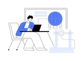 3D printing slicing app isolated cartoon illustrations. vector