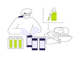 Adding food preservatives abstract concept illustration. vector