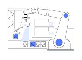 Sorting robots isolated cartoon illustrations. vector