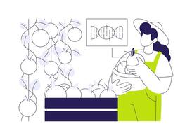 Growing GMO products abstract concept illustration. vector