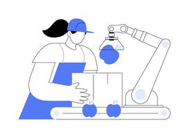 Pick and place robots isolated cartoon illustrations. vector
