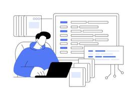 Programming language learning isolated cartoon illustrations. vector