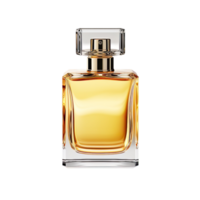 a bottle of yellow perfume isolated on transparent background png