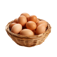 a basket with eggs isolated on transparent background png