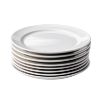 a stack of white plates isolated on transparent background png
