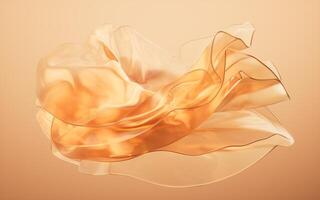 Transparent golden multilayer cloth background, 3d rendering. photo