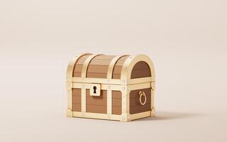 Retro treasure box, 3d rendering. photo