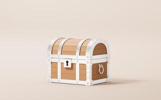 Retro treasure box, 3d rendering. photo