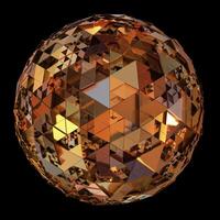 3D Render of an Abstract Spherical Form with Extruded Triangles photo