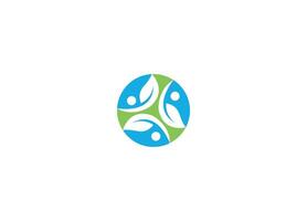 leaf circle logo design icon template with white background vector