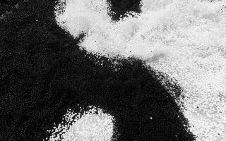 Chinese ancient taiji yin-yang pattern with flowing particles, 3d rendering. photo