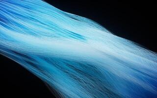 Wave hair with cyan color, 3d rendering. photo