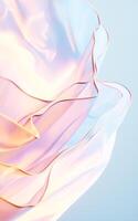 Flowing gradient transparent multilayer glass background, 3d rendering. photo