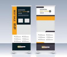 Roll up banner stand design template, modern business banner, roll up banner stand design template, modern vector