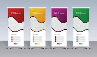 Corporate Business Roll Up Set. Standee Design. Banner Template vector