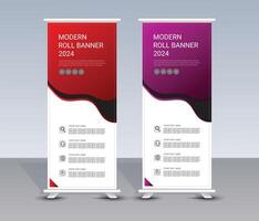 Modern roll up banner template design for display and presentation vector