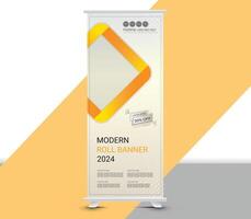 Modern roll up banner template design vector