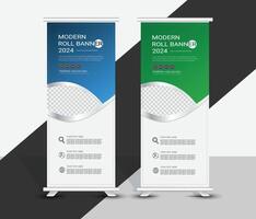 Modern Corporate Roll Up Banner Design Stand Template For Business and presentation vector