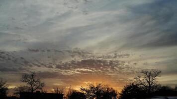 The beautiful city sunset view with the blue time sky in the shopping mall parking square photo