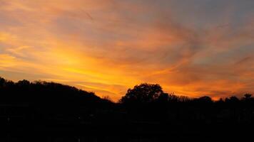 The beautiful sunset sky view with the colorful clouds as background photo