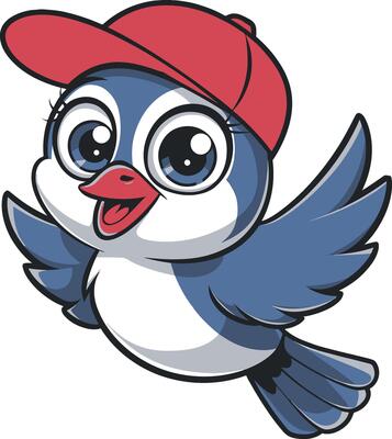 Flying bird cartoon art illustration, bird . Ai generate