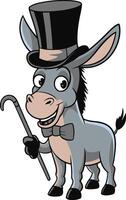 Donkey cartoon illustration, donkey art design. Ai generate vector