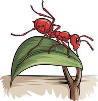 Ant cartoon illustration, ant art. Ai generate vector