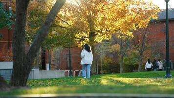 The beautiful campus autumn view in the University of Pennsylvania in Philadelphia photo