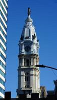 The beautiful Philadelphia city view with the warm sunlight on it photo