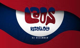 Laos national day design with simple typography of Laos text and white circle. Laos independence day background vector