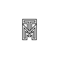 MT Logo Design Template Graphic Branding Element.. Initial letter tm or mt logo design template vector