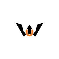 Elegant Hexagon Letter Arrow WU Logo Design Initial Luxurious WU Logo Template vector