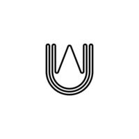 Creative Initial Letters WU Logo Designs Bundle in illustration vector